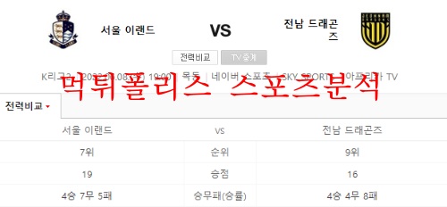6월8일 K리그2 서울이랜드FC 전남드래곤즈 분석 먹튀폴리스