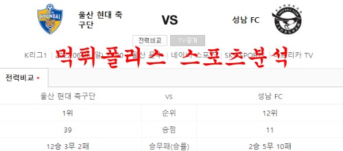6월26일 K리그 울산현대축구단 성남FC 국내축구 분석 먹튀폴리스