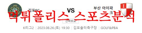 8월26일 K리그2 김포FC 부산아이파크 국내축구 예상 시나리오 분석 먹튀폴리스