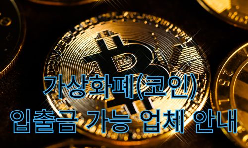 가상화폐(코인) 입출금 가능 업체 안내