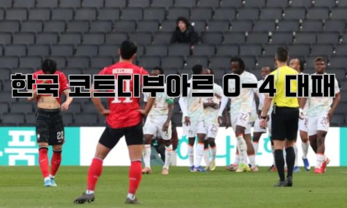 한국 코트디부아르 0 4 대패